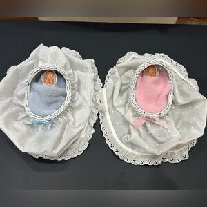 VINTAGE BYERS CAROLERS INFANT CHILD BABY BOY & GIRL in WICKER BASSINET